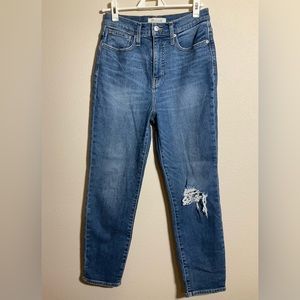 Madewell Jeans Women's Size 26 The Mom Jean Denim Distressed K9929